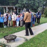 Aunty Marilyne conducted a smoking ceremony at Bu-Ka Lo-Wurru.