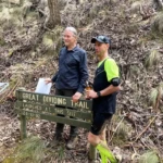 GDTA founder, Barry Golding (left), with Patron, Steve Moneghetti at the site of the GDT launch.