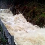The Lake Daylesford spillway was roaring on Thursday afternoon. (Photo: TD Whittle via Facebook)