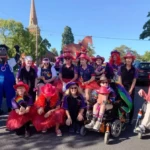 RDA riders, volunteers, friends and family participating in the 2022 Chill Out Parade.