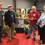 Mayor, Cr Brian Hood and Deputy Mayor, Cr Lesley Hewitt (right) visited the Hall of Flowers with Lincoln Flynn (left) and John Binnion.