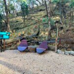 Djaara-designed seating, artwork and signage at Argyle Spring. (Photo supplied)