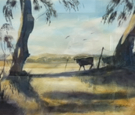 Allan Wolf-Tasker Memorial Central Victorian Landscape Prize: Finding Shade in Franklinford by Lyn Buddenbaum.